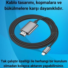 Polham 2 Metre 60Hz 4K Iphone Lightning To HDMI Görüntü Aktarım Kablosu, Iphone 7/8/x/11/12/13/14 Serisi Ile Uyumulu