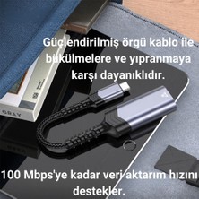 Polham 15CM Type C Kablolu 100 Mbps Type-C To RJ45 Dönüştürücü, Telefon, Tablet, Pc Ethernet Lan Port Adaptör