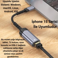 Polham 15CM Type C Kablolu 100 Mbps Type-C To RJ45 Dönüştürücü, Telefon, Tablet, Pc Ethernet Lan Port Adaptör