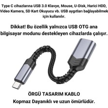 Polham Süper Hızlı Type-C To USB 3.0 Otg Adaptörü, Kulaklık, Mouse, Klavye, USB Bellek Çevirici Adaptör