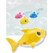 Toyfest Daddy Shark - Baby Shark Şarkısı Söleyerek Havuzda - Küvette Yüzen Balık - Sarı Model - 18CM