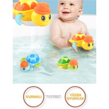 Toyfest Kurmalı Kendiliğinden Banyo Küvet Havuz Deniz De Yüzen Su Kaplumbağası Oyuncak - Sarı