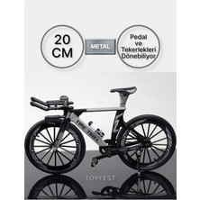 Toyfest Pedal ve Tekerlekleri Dönebilen Die - Cast Mini Model Metal Dağ Bisikleti - Silver - 1:10