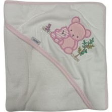 Uğur Böceği Çocuk Zıpır Bebek Havlusu Ayı Işlemeli Şapkalı Banyo Havlusu 5002