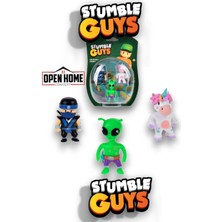 Stumble Guys 3'lü Figür - 5 cm -Green Alian-Ninja Kai-Meower- 3 Adet