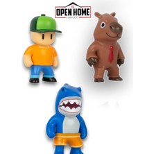 Toyfest Stumble Guys 3'lü Figür  - 5 cm - 3 Adet -  Mr. Stumble  - Capybara - Megalodon