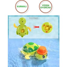 Toyfest Kurmalı Kendiliğinden Banyo Küvet Havuz Deniz De Yüzen Su Kaplumbağası Oyuncak - Yeşil