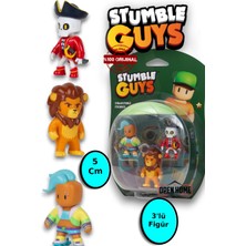 Stumble Guys 5 cm 3'lü Figür   - Captain Noheart - Leonidas- Velocit - 3 Adet