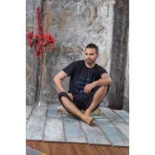 Sude Homewear Erkek Kısa Kol Kaprili Pijama Takımı
