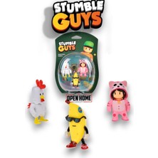 Stumble Guys 3'lü Figür - 5 Cm-Meower-Chicken-Banana City - 3 Adet