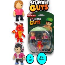 Stumble Guys 5 cm 3'lü Figür  - Ms Stumble- Inferno Dragon-Good Gabby-3 Adet