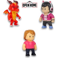 Stumble Guys 5 cm 3'lü Figür  - Ms Stumble- Inferno Dragon-Good Gabby-3 Adet