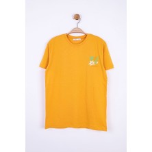 Arkası  Baskılı Pamuklu Kız Çocuk Fresh Tişört 8-14 Yaş 34463