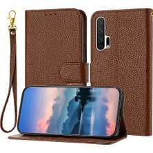 Mellow Mall Onur 20 Pro Için Telefon Kılıfı Kart Yuvaları Tutucu Litchi Desen Flip Folio Pu (Yurt Dışından)