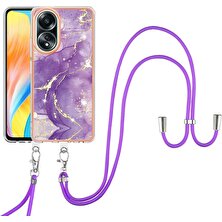 Mellow Mall Oppo A58 4g Mermer Tampon Anti-Çizik Yumuşak Crossbody Kordon Için Kılıf (Yurt Dışından)