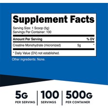 Grimlabs Nutricost Creatine Monohydrate Powder 500 Gram - 100 Servis Usa Menşei