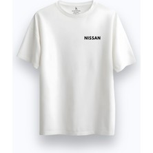 Alex Rosen Unisex Oversize Bisiklet Yaka Skyline R34 Baskılı Kısa Kollu Beyaz Tişört