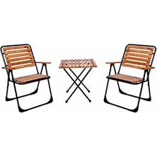 Evvon Metal Iskeletli Bahçe Bistro Set