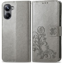 Mellow Mall Realme 10 Pro Dört Yapraklı Yonca Flip Kapak Kılıf Için Kılıf Zarif (Yurt Dışından)
