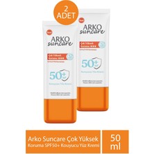 Arko Suncare Çok Yüksek Koruma SPF50+ Kouyucu Yüz Kremi 50 ml 2 Adet