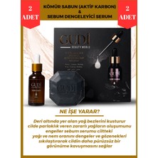 Gudi Aktif Kömür Sabunu 120 gr & cilt Yağı Dengeleyici Sebo Serum 35 ml X2 Adet