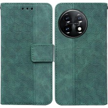 Mays Boutique Oneplus 11 Için Kılıf 5g Geometrik Kabartmalı Kickstand Özelliği Flip Folio Pu (Yurt Dışından)