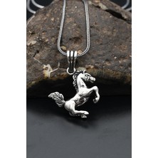 Prestige Gümüş 925 Ayar Gümüş Erkek Kolye Zincir At Figürlü