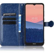 Mays Boutique Nokia C21 Manyetik Toka Deri Cüzdan Kapak Için Kılıf Geometrik Desen (Yurt Dışından)