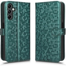 Mays Boutique Samsung Galaxy M14 5g Için Kılıf Deri Cüzdan Kapak Geometrik Desen (Yurt Dışından)