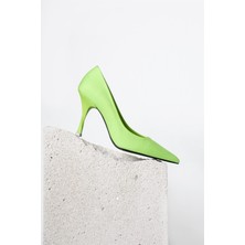 Seniorah Tatiana Yeşil Saten Kadın Topuklu Ayakkabı