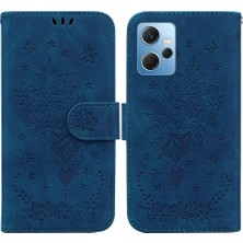 Mays Boutique Xiaomi Redmi Not 12 4g Kart Yuvaları Kabartma Gül Çiçekler Flip Pu (Yurt Dışından)