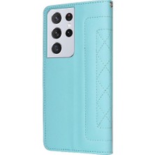 Mellow Mall Samsung Galaxy S21 Ultra Darbeye Deri Kılıf Için Flip Case Basit (Yurt Dışından)