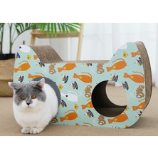 YC1 Kedi Tırmalama Tahtası, Büyük Karton Ev, Kedi Yuvası (Yurt Dışından) 58x 24.5x 34.5cm