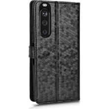 Mays Boutique Sony Xperia 1 Iii Için Kılıf Manyetik Toka Deri Cüzdan Kapak Geometrik (Yurt Dışından)