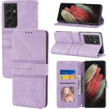 Mellow Mall Samsung Galaxy S21 Ultra 5g Için Flip Case Pu Deri Cüzdan Kılıf Kapatma (Yurt Dışından)