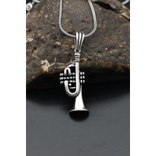 Prestige Gümüş Saksafon Erkek Gümüş Kolye Zincir 925 Ayar