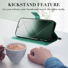 Mellow Mall Xiaomi 14 Pro Flip Kickstand Için Kılıf Kart Yuvası Standı ile Pu Deri (Yurt Dışından)