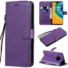 Mellow Mall Huawei Mate 30 Pro Için Flip Case Klasik Düz Renk Yüksek Kaliteli Deri (Yurt Dışından)