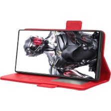 Mellow Mall Zte Nubia Kırmızı Sihirli 8 Pro Için Kılıf Yan Toka Cüzdan Manyetik Pu Deri (Yurt Dışından)