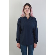 Passus Global Esd Antistatik Iş Güvenliği Polo Yaka Sweatshirt Cepli Unisex Mavi 2013PGESDBLU