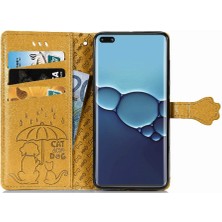 Mellow Mall Huawei P40 Flip Kapak Için Kılıf Darbeye Deri Kılıf Karikatür Hayvanlar (Yurt Dışından)