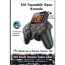 Qasul Taşınabilir Renkli Ekranlı 520 Nostalji Oyunlu Oyun Konsolu  Sub S10