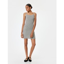 Koton Mini Elbise Ip Askılı Bisiklet Yaka Slim Fit