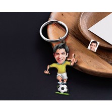 Bk Gift Kişiye Özel Futbolcu Karikatürlü Ahşap Anahtarlık-10 Sevgiliye Hediye, Arkadaşa Hediye, Doğum Günü Hediyesi