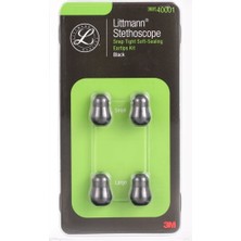 Littmann 3m ™ Littmann® Stetoskop Yedek Parça Seti, Sıkı-Geçmeli Yumuşak Yalıtıcı Kulaklık Uçları, Siyah, Büyük ve KÜÇÜK,40001
