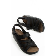 Albishoes Kadın Hafif Topuk 4,5 cm Yumuşak Rahat Anatomik Taban Günlük Kadın Sandalet Anne Sandalet