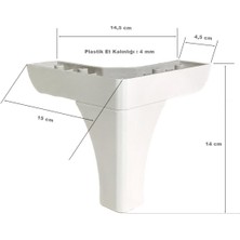 Eym 4 Adet Bella Ayak Mobilya Koltuk Çekyat Ayağı 14 cm Aytaşı-Krem