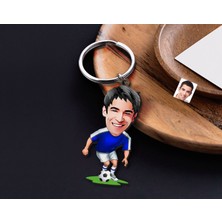 Bk Gift Kişiye Özel Futbolcu Karikatürlü Ahşap Anahtarlık-11 Sevgiliye Hediye, Arkadaşa Hediye, Doğum Günü Hediyesi
