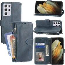 Mellow Mall Samsung Galaxy S21 Ultra 5g Için Flip Case Kart Tutucu Pu Deri Kickstand (Yurt Dışından)