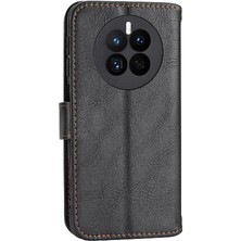 Mellow Mall Huawei Mate 50 Için Flip Case Pu Deri Kayış Kickstand Manyetik Kapatma (Yurt Dışından)